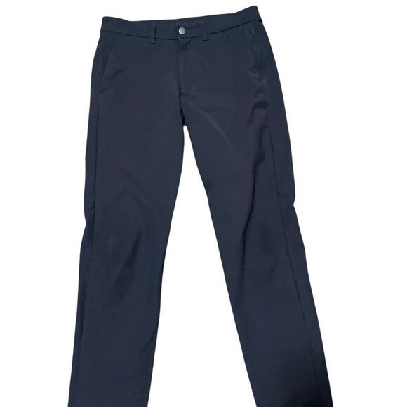 Lululemon Men’s Pants 32 ABC Slim-Fit 5 Pocket Zip Warpstreme Black - Picture 1 of 7